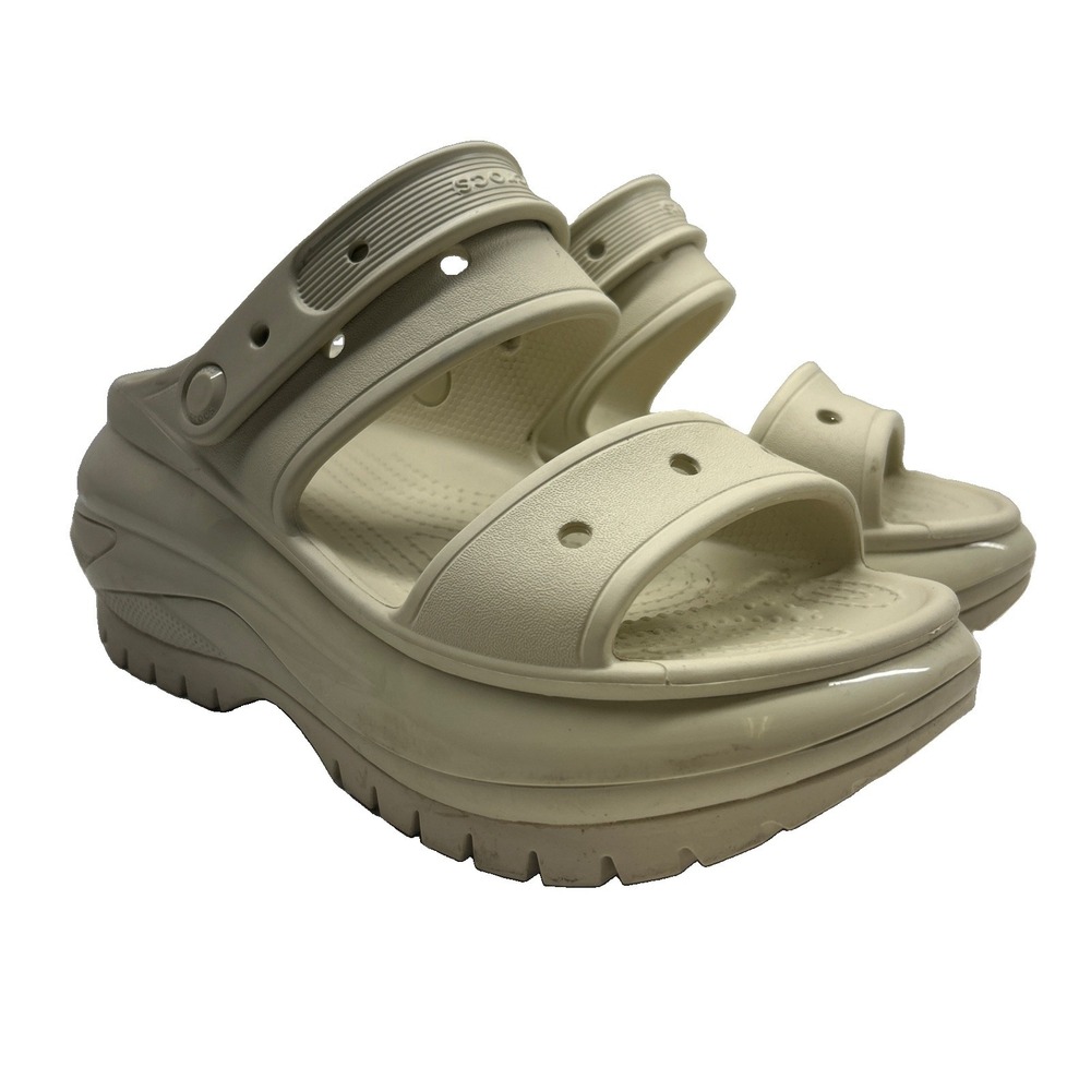 Crocs Classic Crush Sandal Bone 207670-2Y2 High Heel - LIMITED EDITION 8w/6m
